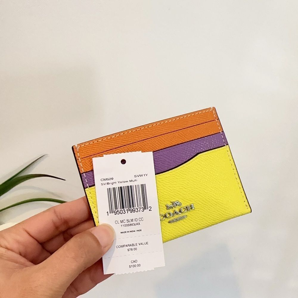 NWT Coach Slim Id Card Case In Colorblock - Picture 4 of 4